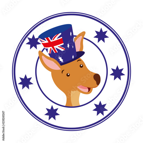kangaroo hat australian flag emblem