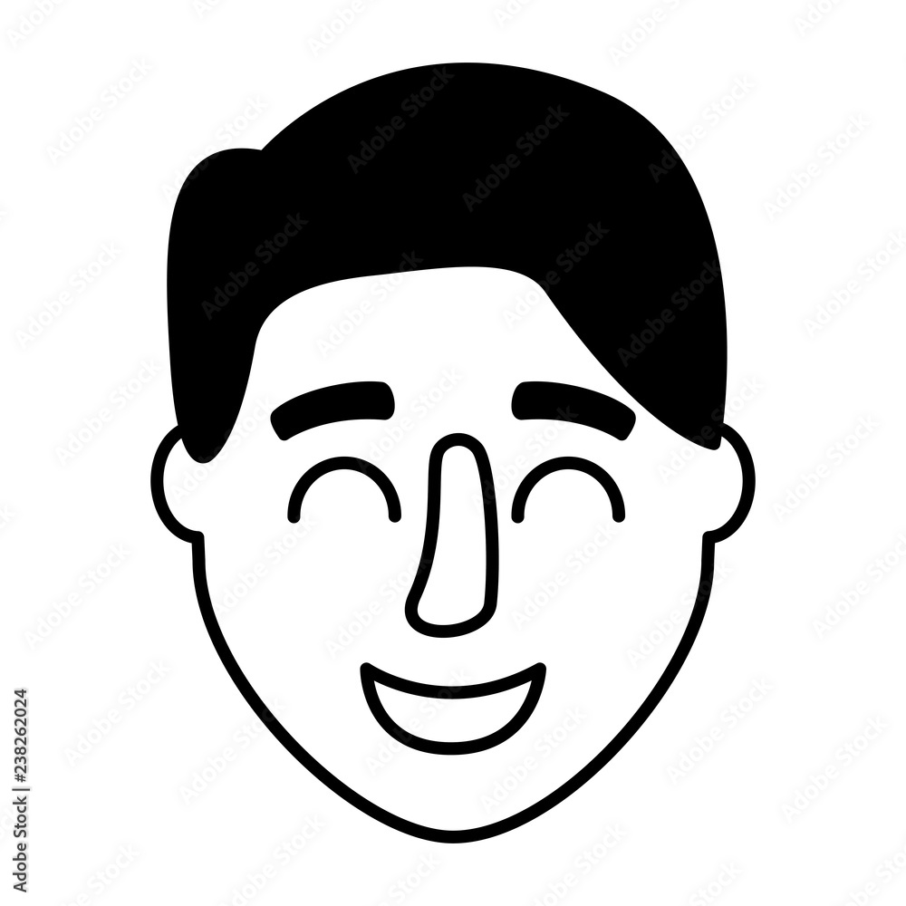 man face happy on white background