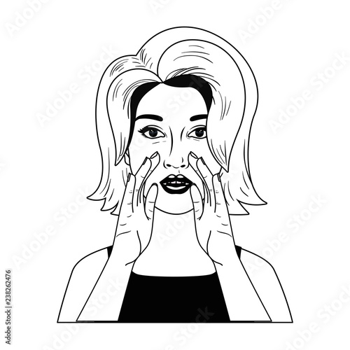 woman telling a secret avatar character