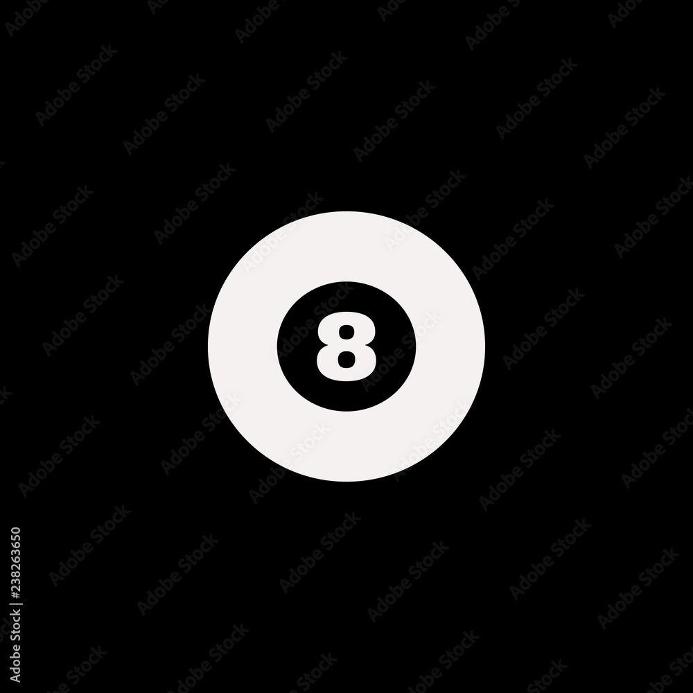 Billiard ball vector icon. flat Billiard ball design. Billiard ball illustration for graphic Billiard ball vector icon. flat Billiard ball design. Billiard ball illustration for graphic