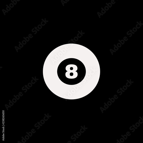 Billiard ball vector icon. flat Billiard ball design. Billiard ball illustration for graphic