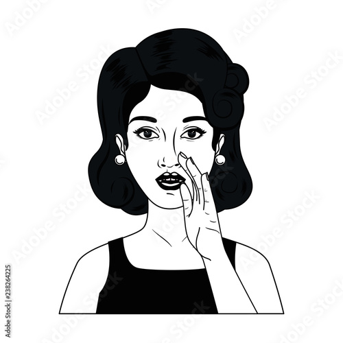 woman telling a secret avatar character
