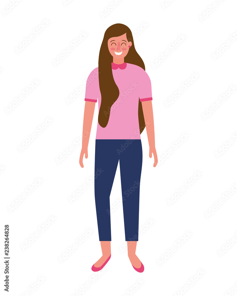 woman standing on white background woman standing on white background