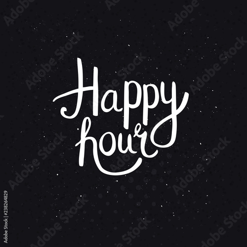 Happy Hours Phase on Abstract Black Background