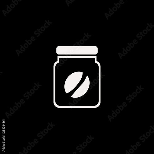 coffee jar vector icon. flat coffee jar design. coffee jar illustration for graphic