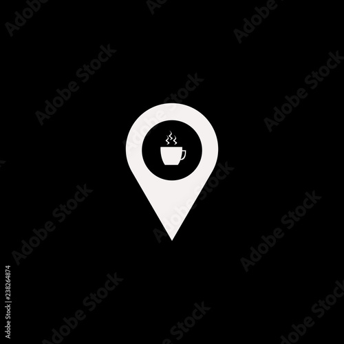 coffeeshop location vector icon. flat coffeeshop location design. coffeeshop location illustration for graphic