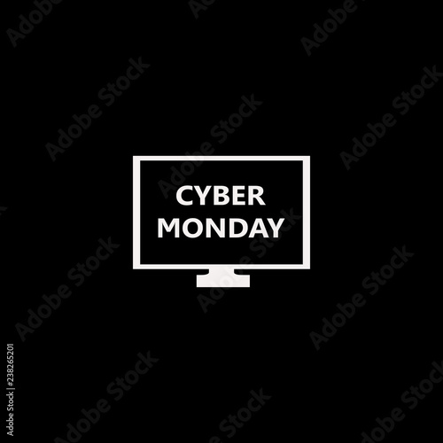 cyber monday computer vector icon. flat cyber monday computer design. cyber monday computer illustration for graphic