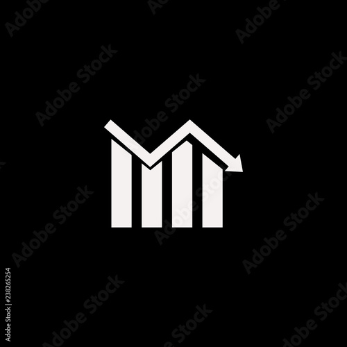 descending graph vector icon. flat descending graph design. descending graph illustration for graphic