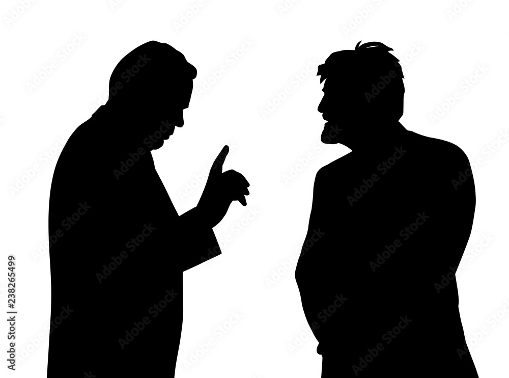 Two businessmen talking about a business plan or problems