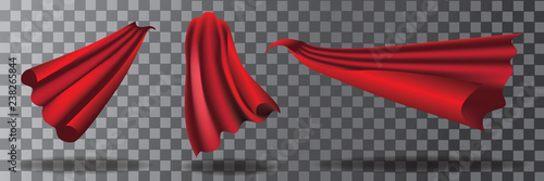Cartoon super hero cape collection with transparent shadows. Eps10 vector illustration. photo
