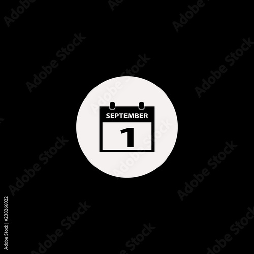 First september calendar vector icon. flat First september calendar design. First september calendar illustration for graphic