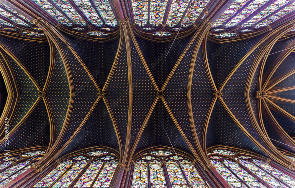 The interior of Sainte-Chapelle.