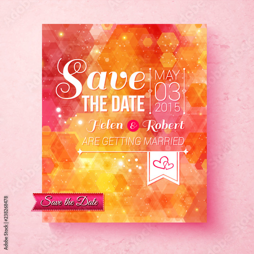 Colorful vibrant Save The Date wedding invitation