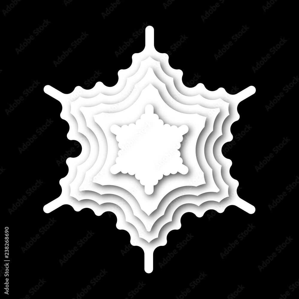 unusual white paper volume snowflake on a black background
unusual white paper volume snowflake on a black background