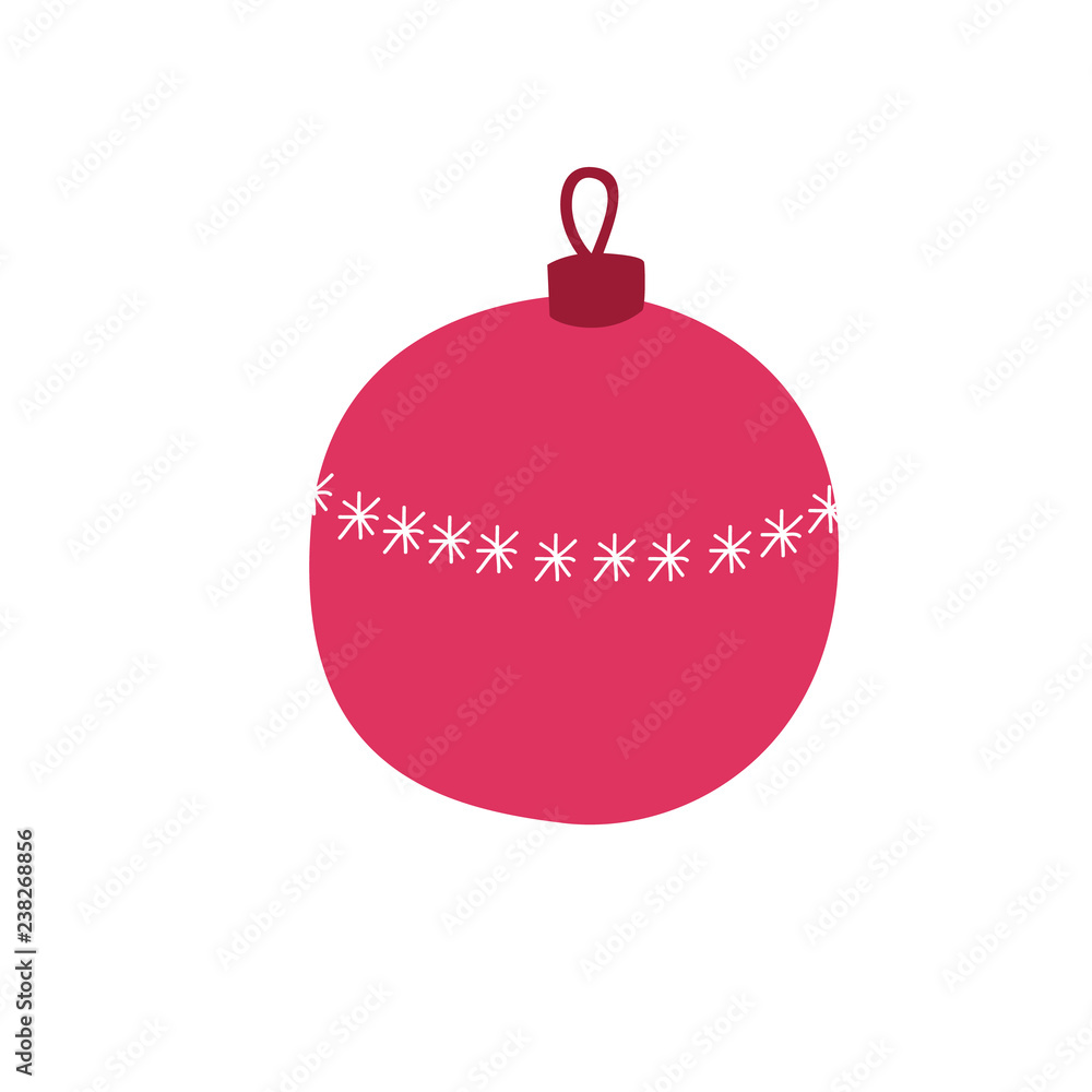Obraz premium Christmas tree ball in hand drawn style.