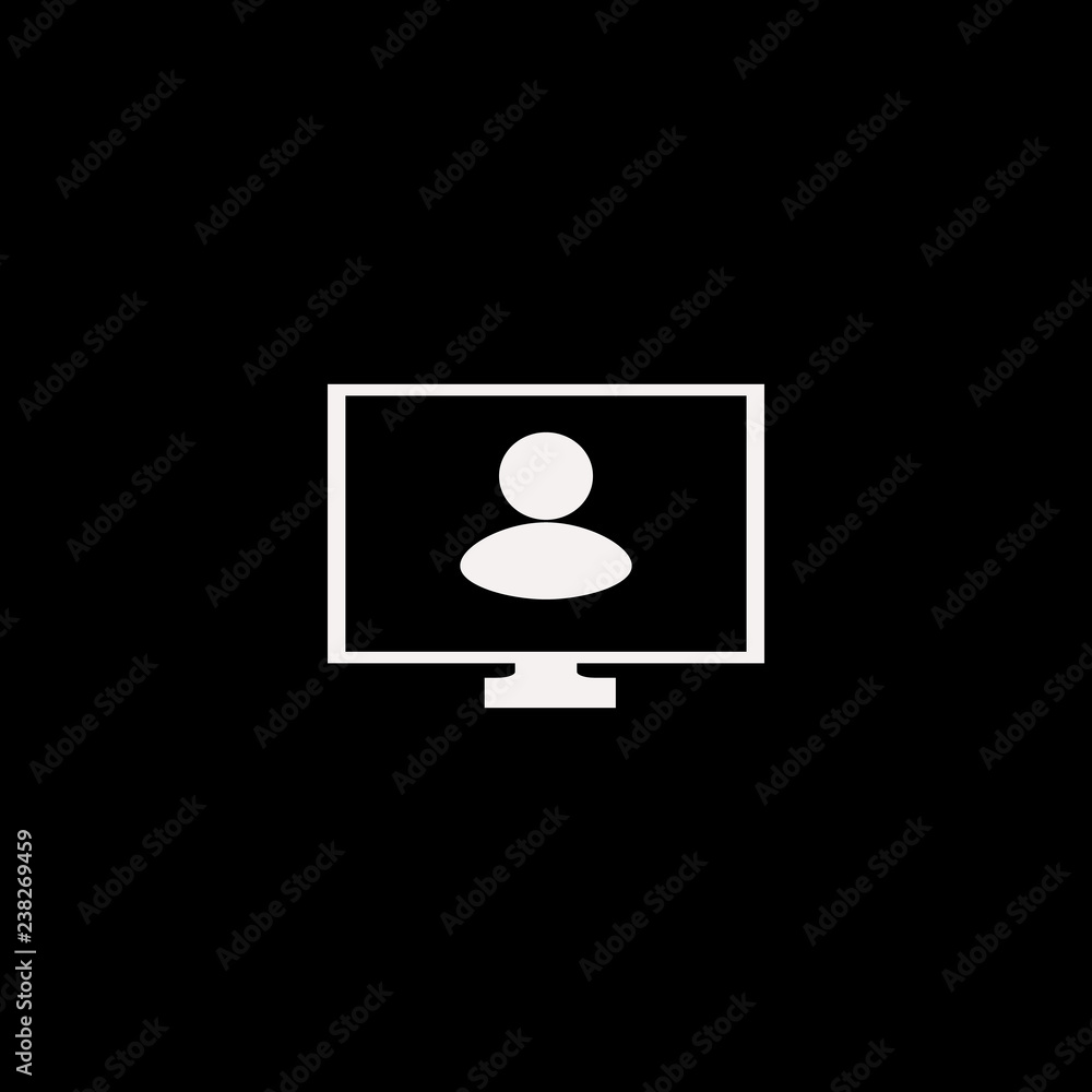 person monitor vector icon. flat person monitor design. person monitor illustration for graphic person monitor vector icon. flat person monitor design. person monitor illustration for graphic