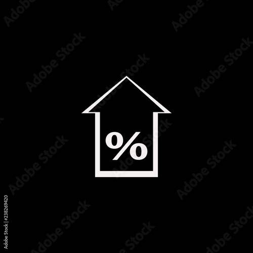 Percent up vector icon. flat Percent up design. Percent up illustration for graphic