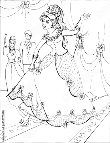 Coloring book for children. Beautiful little princess 39