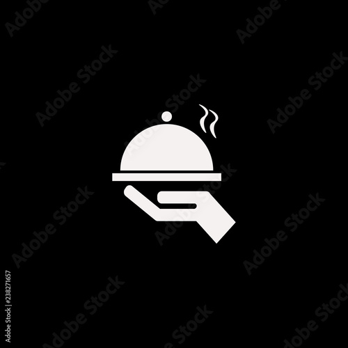 tray hand vector icon. flat tray hand design. tray hand illustration for graphic
