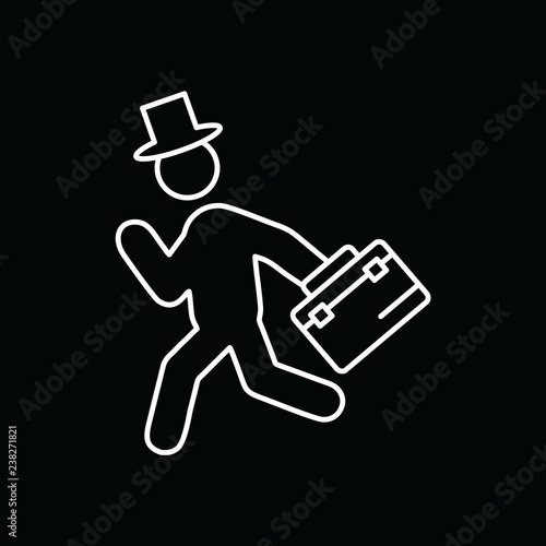 Perfect white icon,vector or pictogram illustration on black background. photo