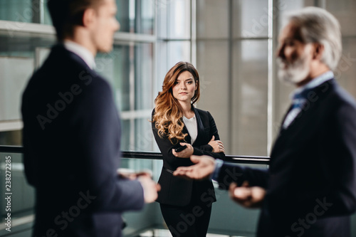 beautiful and successfull business woman in her 30´ in a corporate building