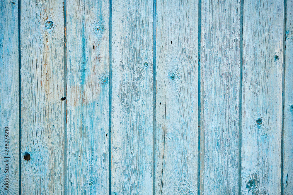 Naklejka premium The texture of a blue wooden wall, background
