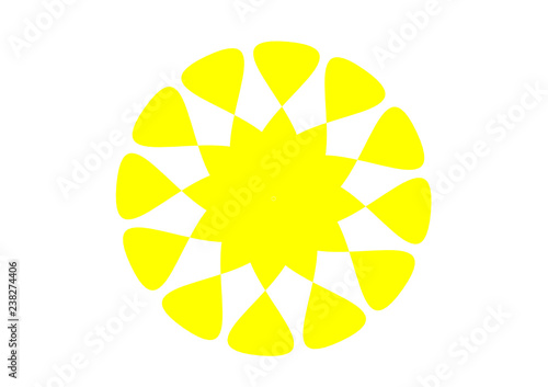 forme abstrait,jaune,isolé