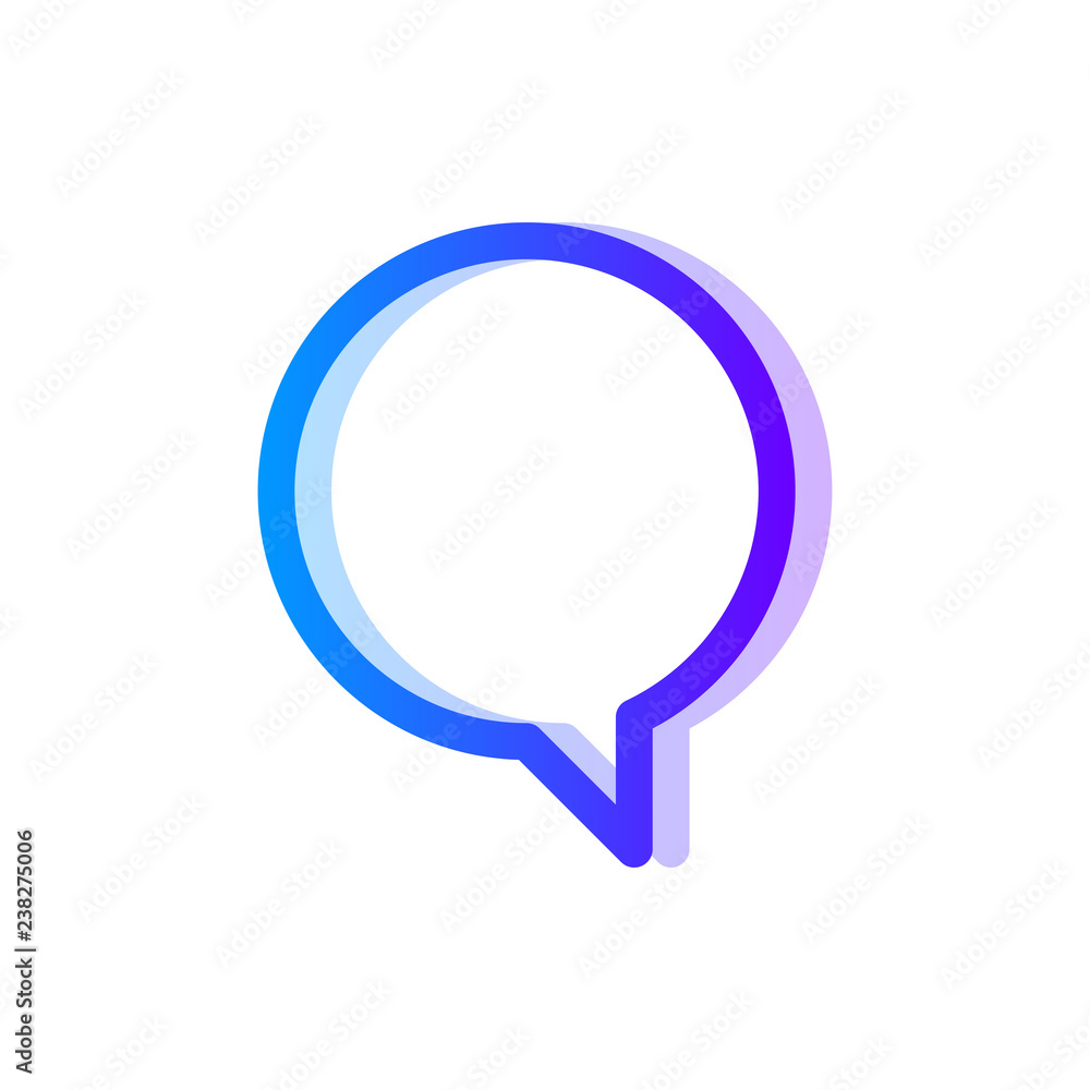 Chat blue purple gradient icon, comment symbol Chat blue purple gradient icon, comment symbol