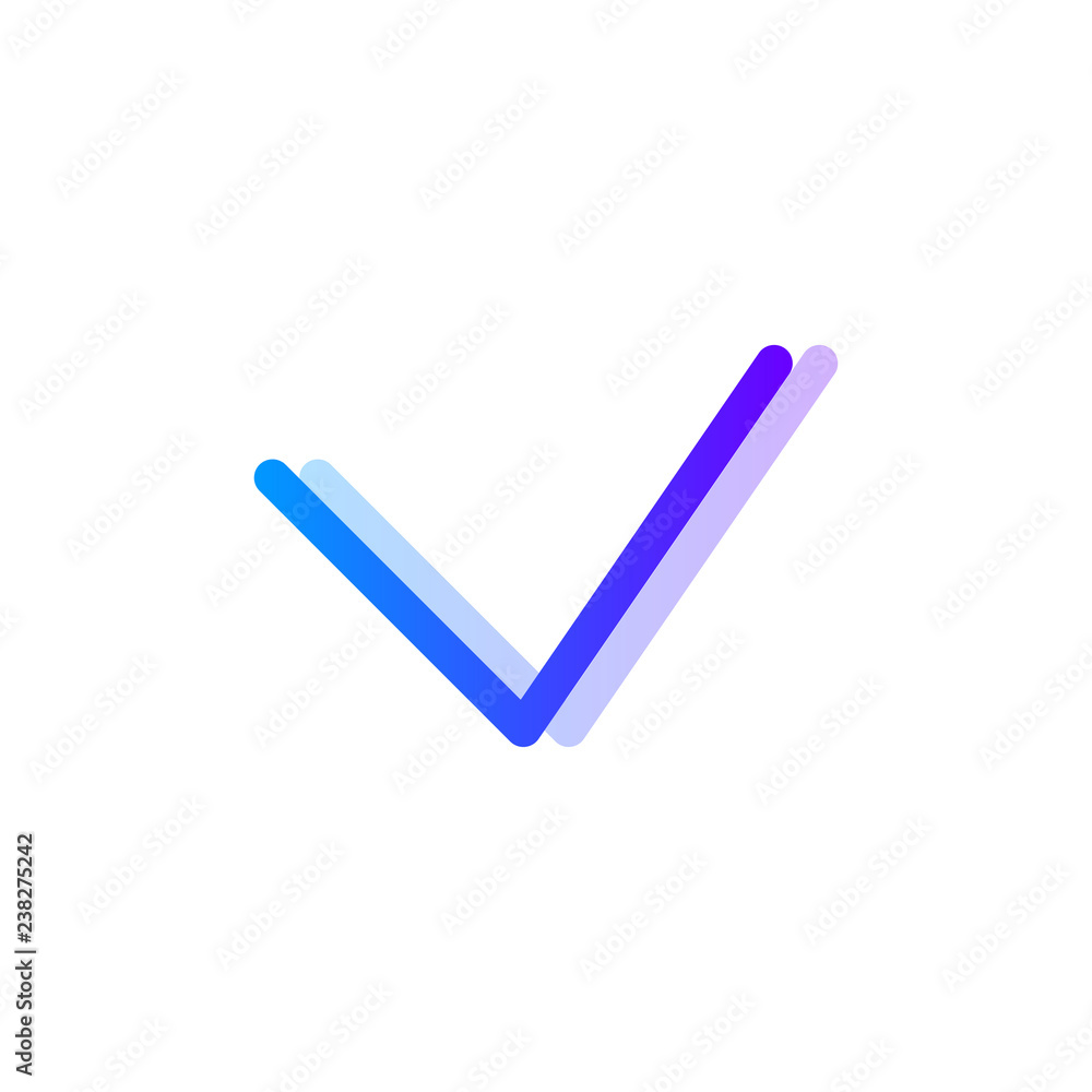 Check blue purple gradient icon, tick symbol Check blue purple gradient icon, tick symbol