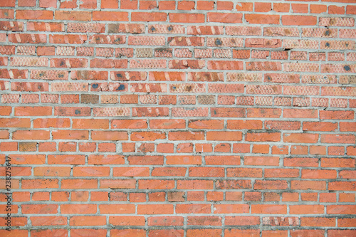 Old red brick wall texture background space for writing