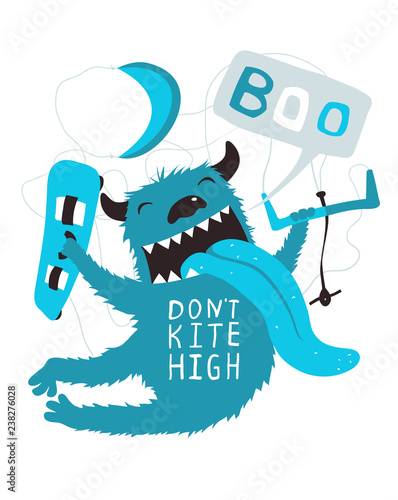 Fun Kitesurfing Print Monster Jump Design