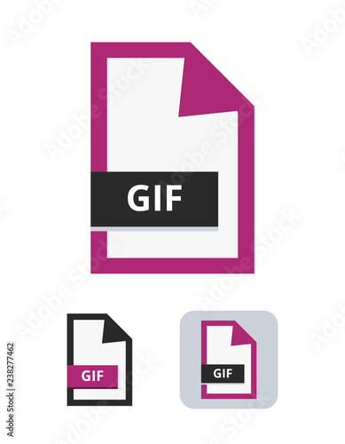 Gif file flat vector icon. Symbol of GIF file for pictures, photos, images and graphic for web and animation isolated on a white background.