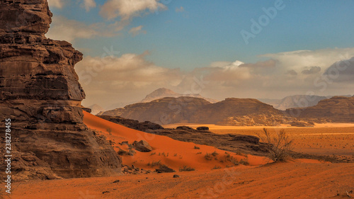 Wadi Rum  Jordan. Rocks and sand dunes. Middle East