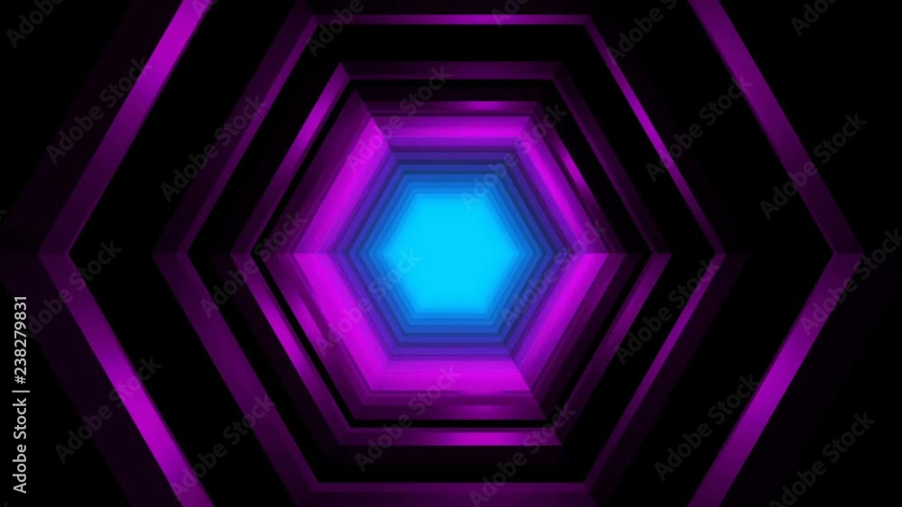 Beautiful Hexagon Tunnel Travel Animation - Futuristic Lights Loop Beautiful Hexagon Tunnel Travel Animation - Futuristic Lights Loop