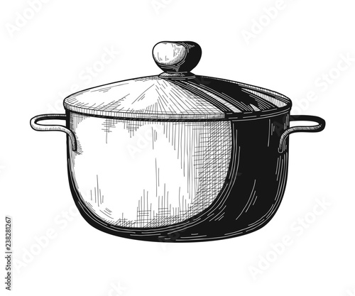 Pan isolated on white background. Vector illustration