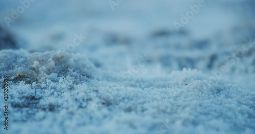 Close up of salt flats at Badwater Basin in Death Valley National Park, California
