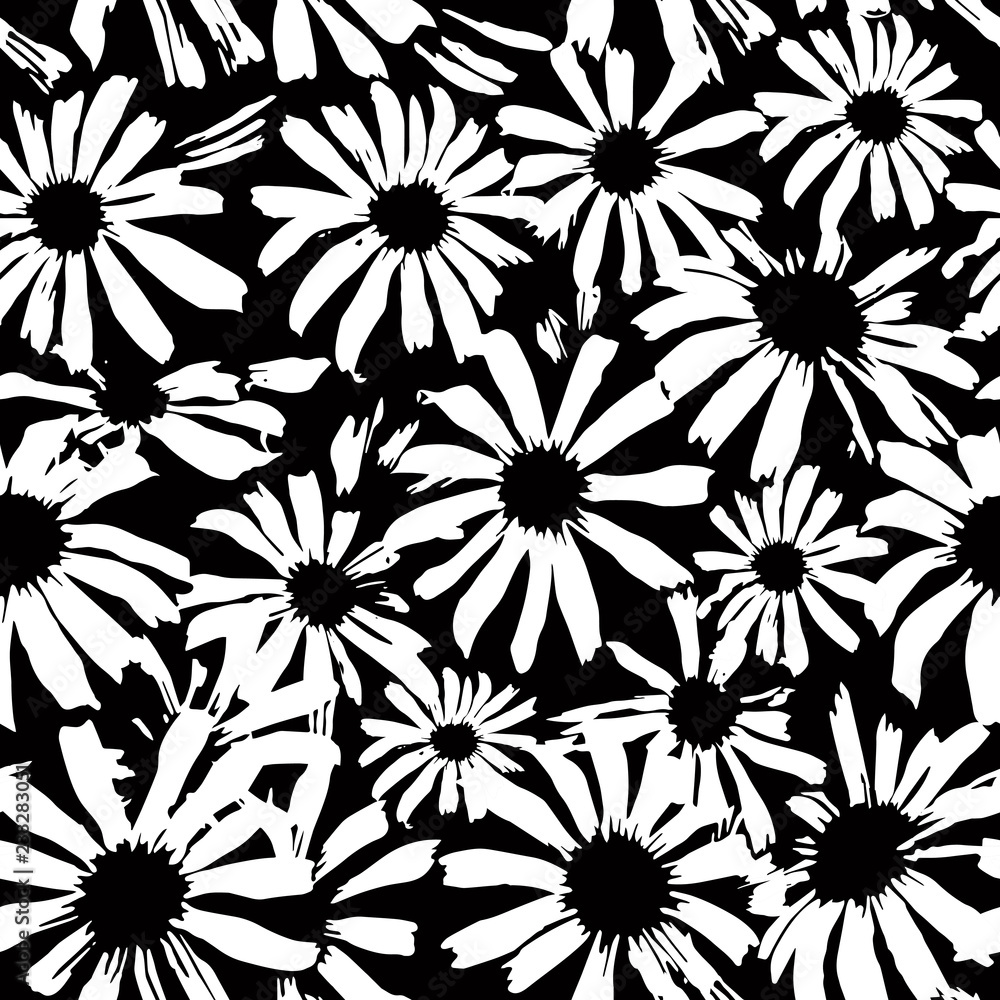black and white single flower patterns