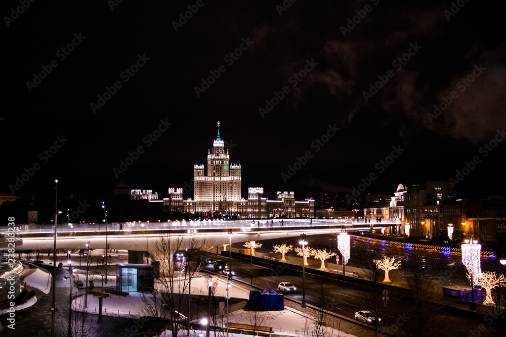 night view of city of russia