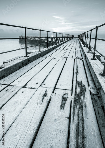 Frosty morning at South Pier, Blyth Harbour, Northumberland, England, UK. © coxy58