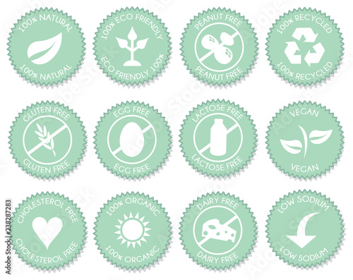 Nutrition label icon set vector