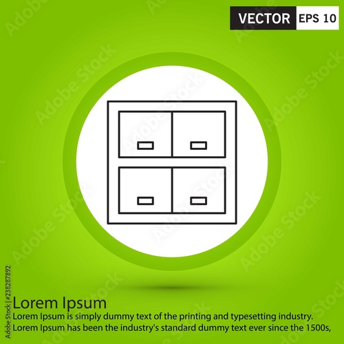 Perfect black icon,vector or pictogram illustration on green background. photo