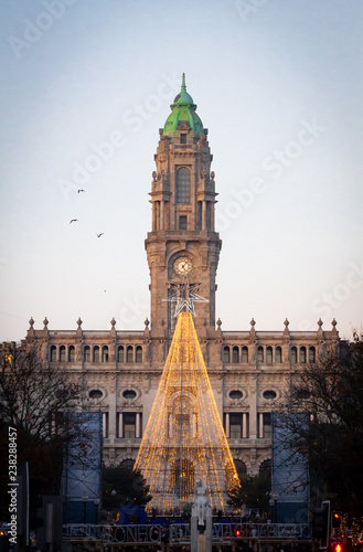 Aliados Christmas Tree at Dusk