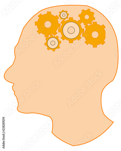 Head of the person with anything numbered six instead of brain