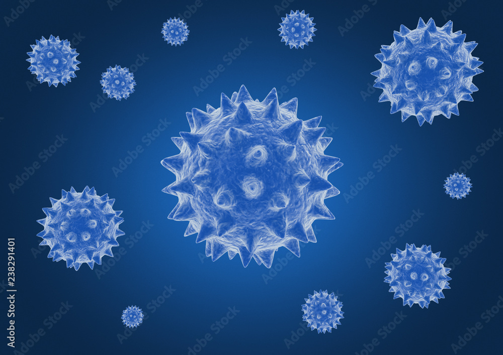 virus 3d image in attractive colour background. virus 3d image in attractive colour background.