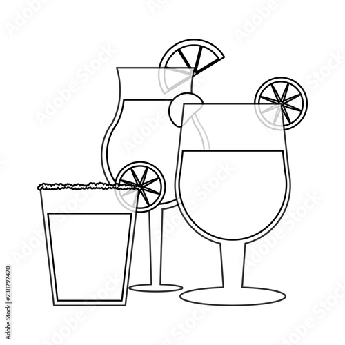 Cocktails and drinks in black and white