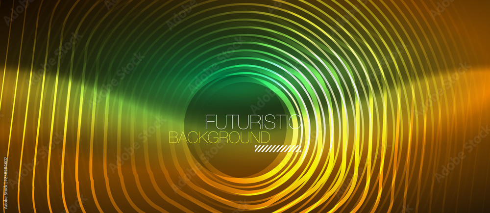 Neon glowing wave, magic energy and light motion background. Vector wallpaper template Neon glowing wave, magic energy and light motion background. Vector wallpaper template