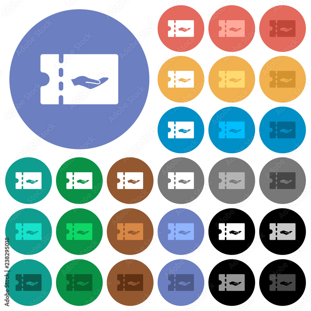 Service discount coupon round flat multi colored icons Service discount coupon round flat multi colored icons