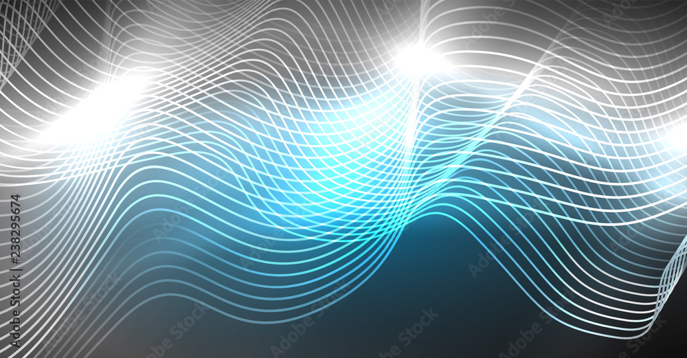 Neon lines wave background. Abstract composition Neon lines wave background. Abstract composition