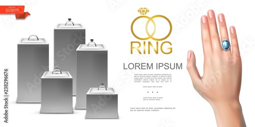 Realistic Jewelry Colorful Template