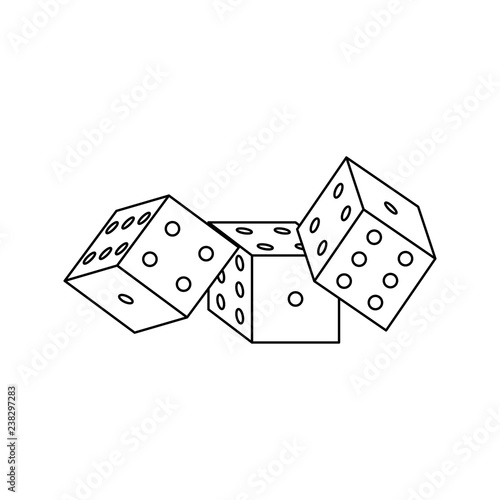 Casino dices isolated in black and white